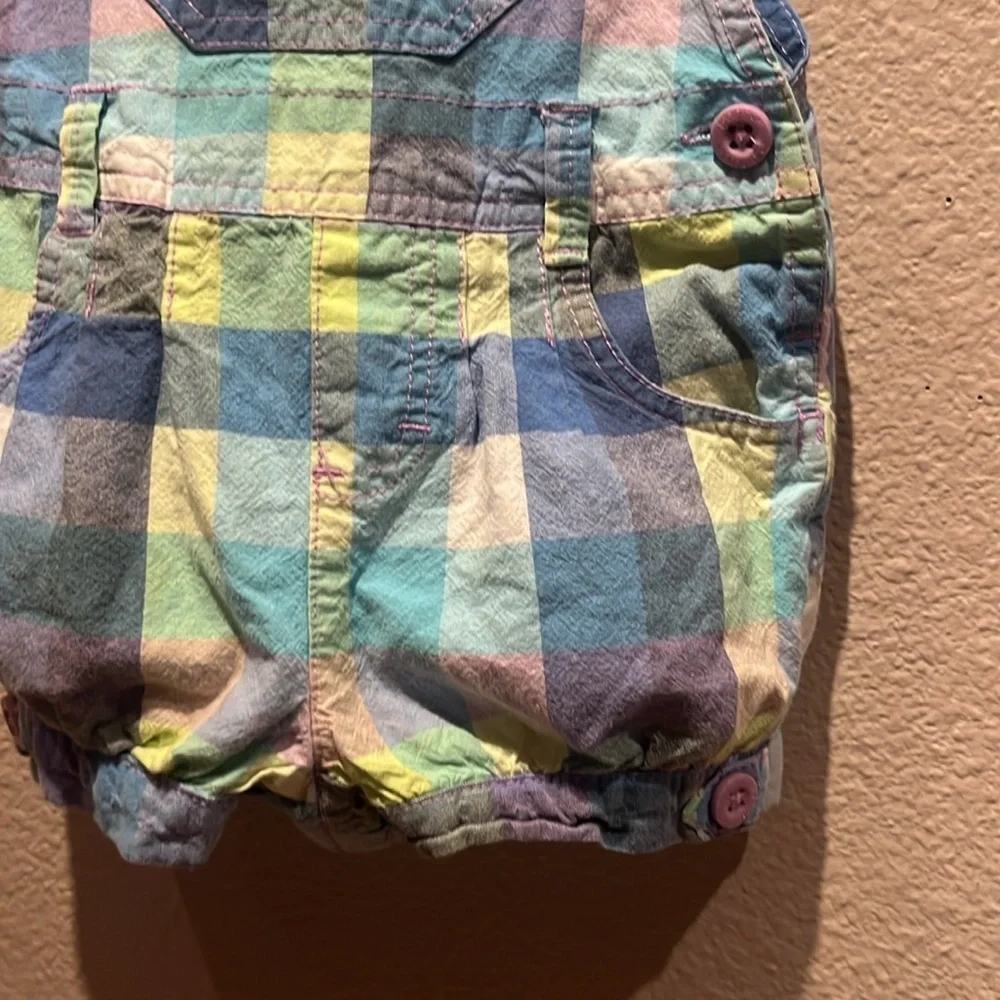 Oshkosh Girl Shortalls Romper Plaid Size 24 Months